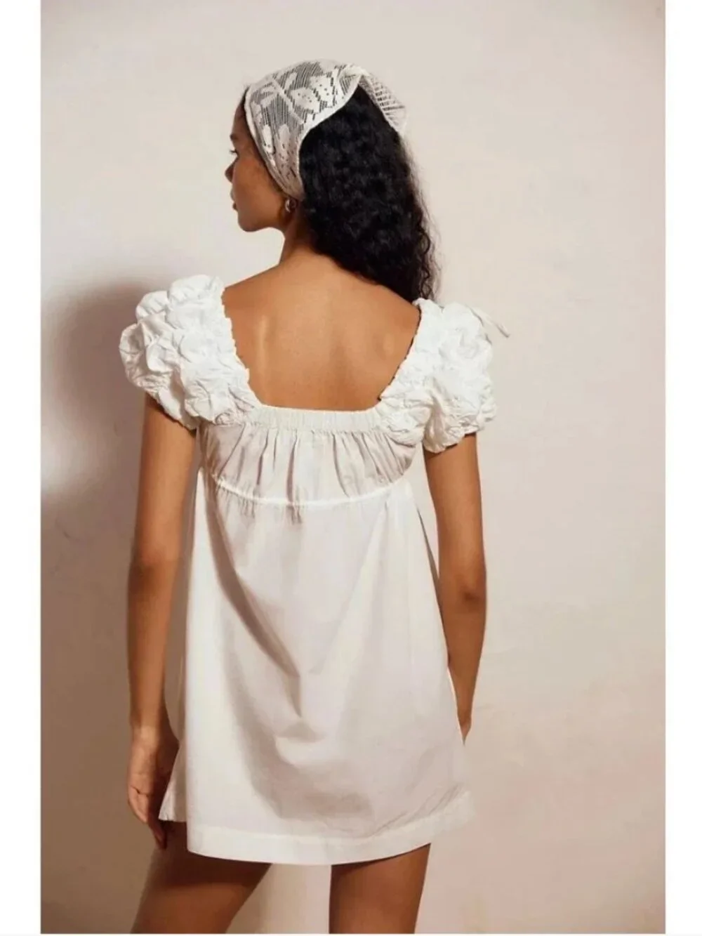 Free People Women's Flaunt It Mini Dress In Clean Ivory - Size Medium NWT
